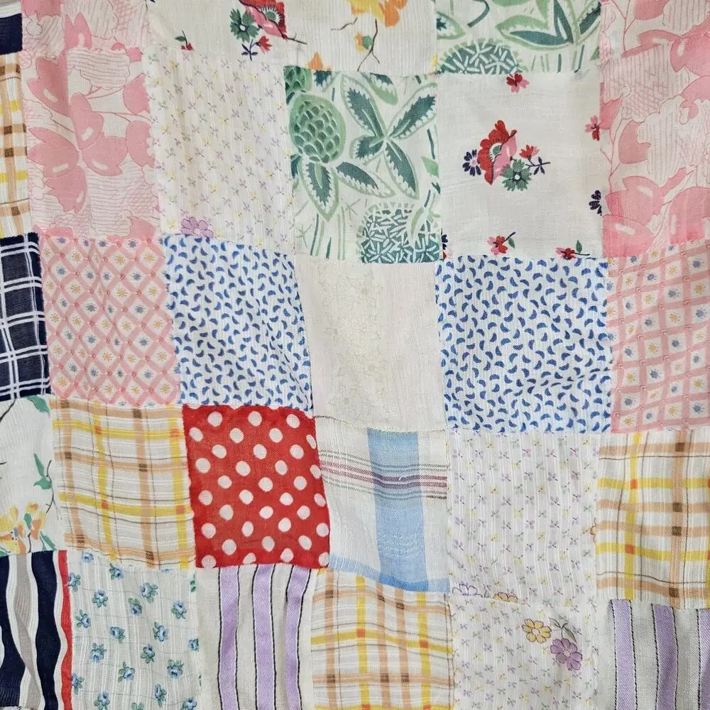 Vintage Handmade Patchwork Half Apron Prairie Cottagecore floral ultra light